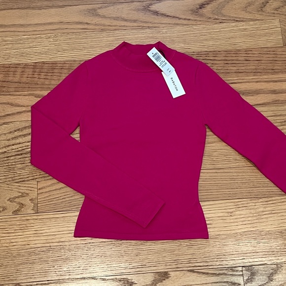 Babaton ASTRID SCULPT KNIT MOCKNECK LONGSLEEVE GRANITA PINK XS - Picture 2 of 2